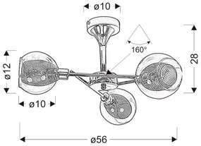 Lampadario a sospensione OZZO 3xE14/40W/230V