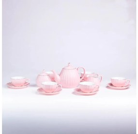 Set da caffè in porcellana 15 pezzi, rosa