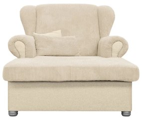 Chaise longue beige con rivestimento in velluto a coste Lord – Ropez