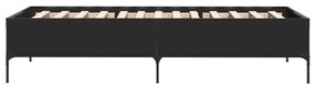 Giroletto nero 90x190 cm in legno multistrato e metallo