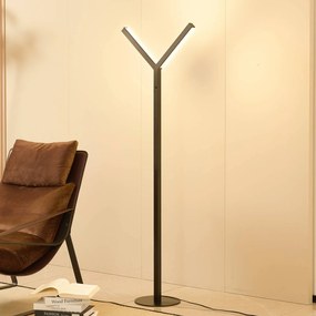 Lampada da terra a LED Ilian Lucande, dimmerabile, Nero, Soggiorno / Sala da pranzo, Metallo, Moderno, Lampada LED da terra