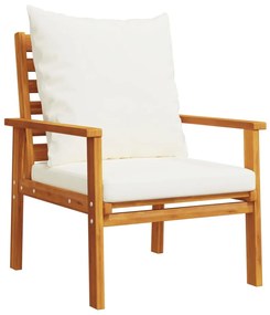 Set salotto da giardino 5 pz con cuscini legno massello acacia