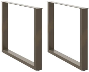 Gambe Tavolo Pranzo A U 2 Pz 100x(72-73) Cm Acciaio /