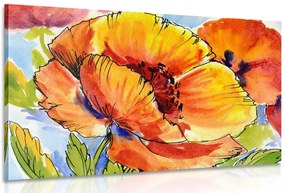 Quadro su tela – Bouquet di fiori di papavero