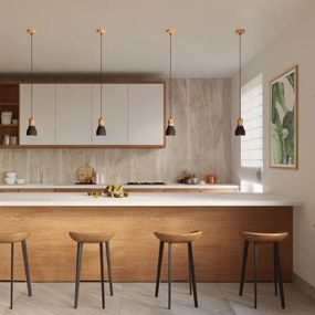 Sollux SL.0963 - Lampadario a sospensione con filo QUBIC 1xE27/60W/230V calcestruzzo/legno nero