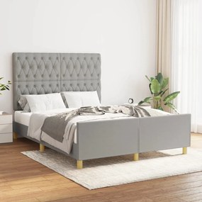 Giroletto Senza Materasso Grigio Chiaro 140x190 Cm Tessuto /