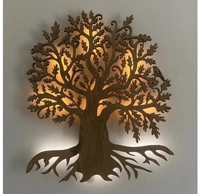 Li-Go 23673/DUB2 - Decorazione da parete LED 10W/5V 20000 mAh 45x55 cm rovere + telecomando