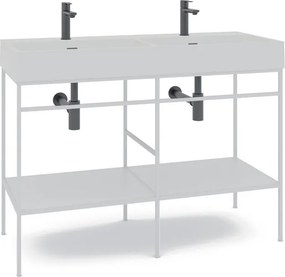 Mobile bagno da terra con lavabo L 120 x H 89 x P 45.5 cm bianco per doppia vasca Outline