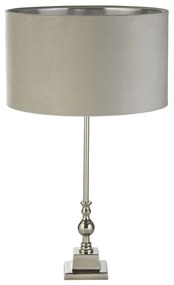 Lampada Scrivania Contemporanea Whitby Metallo Nichel Velluto Grigio 1 Luce E27