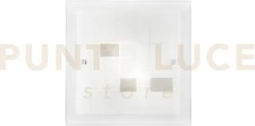 Plafoniera musa vetro  opale e tortora 2 luci attacco e27 30x8,5x30cm