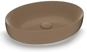 Lavabo da appoggio OLYMPIA CERAMICA ovale in ceramica L 55 x H 14 x P 40 cm marrone