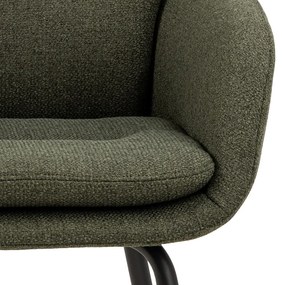 Sedia da pranzo color kaki in imbottito con braccioli Dora – Actona