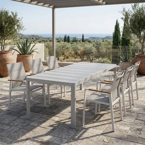 Tavolo In Alluminio Allungabile Telescopico 100x200-280 Cm Telex Bianco