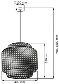 Lampadario a sospensione con filo BERTA 1xE27/20W/230V diametro 40 cm bambù