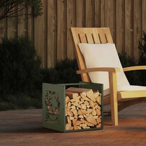 Rastrelliera Per Legna Da Ardere Verde Oliva 40x40x40 Cm /