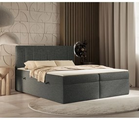 Letto boxspring grigio scuro con contenitore 140x200 cm Novento - Maison de Rêve