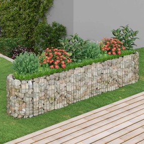 Gabbione Con Letto Rialzato İn Acciaio Zincato 260x50x50 Cm /