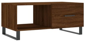 Tavolino da salotto rovere marrone 90x50x40cm legno multistrato