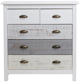 Cassettiera bianca e grigia con 4 cassetti , 79 x 80 cm Romantica - Marckeric