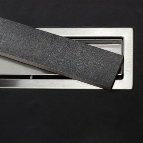 Kamalu - Canaletta per doccia a pavimento 45 cm in acciaio inox con sifone C-450