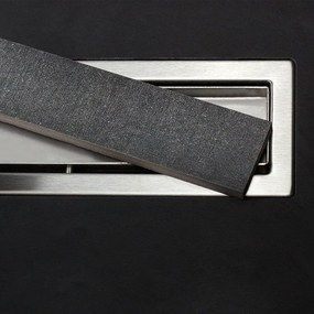 Kamalu - canaletta per doccia a pavimento 45 cm in acciaio inox con sifone c-450
