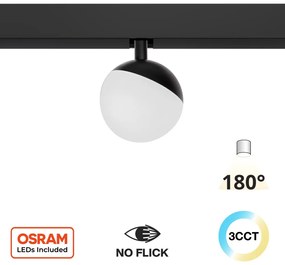 Sfera LED 7W Magnetica, CCT, Angolo 180°, Nera Colore Bianco Variabile CCT