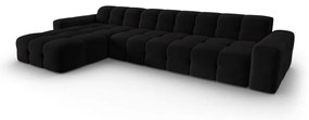 Divano angolare in velluto nero (angolo sinistro) Kendal - Micadoni Home