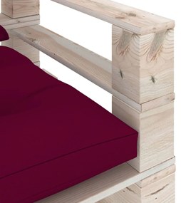 Poltrona giardino pallet con cuscini rosso vino legno di pino