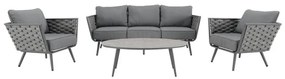 Salotto da giardino per 5 persone antracite Nilo NATERIAL con cuscini in poliestere grigio