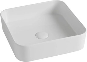 Lavabo da appoggio Smash OLYMPIA CERAMICA quadrato in ceramica L 40 x H 14 x P 20 cm bianco opaco piletta non inclusa