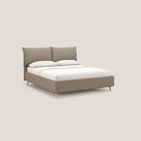 Elettra letto contenitore imbottito e sfoderabile con cuscini testata in tessuto impermeabile T13 beige