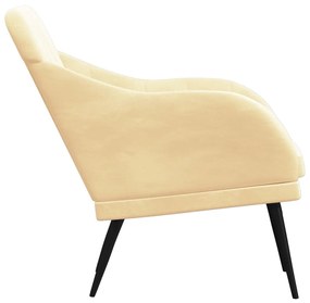 Poltrona crema 63x76x80 cm velluto