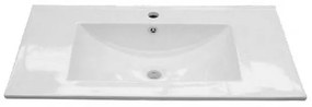 Mobile Bagno 80 Cm 2 Cassetti Con Piedini Lavabo Specchio E Colonna Athena Rovere Alaska