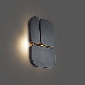 Lampada da parete di design nera a 3 luci - Planes