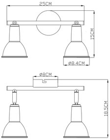 Globo 54648-2 - Faretto 2xE14/40W