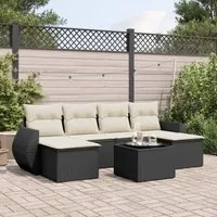 Set Divani da Giardino con Cuscini 7pz Nero Polyrattan 3254063