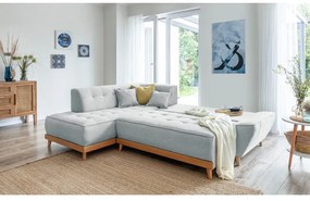 Divano letto angolare grigio chiaro L, angolo sinistro Dazzling Daisy - Miuform