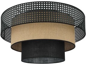 Brilagi - Lampada da soffitto DAKOTA LUNETA 1xE27/15W/230V Ø45 cm nero/rattan