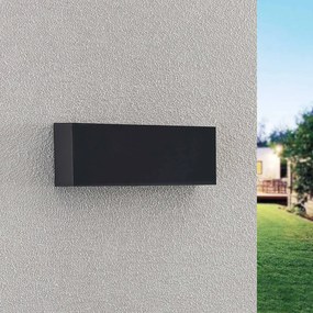 Lindby Applique da esterno Jarte, 24 cm, piuma, grigio scuro