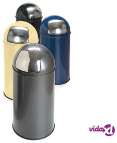 EKO Pattumiera con Coperchio a Pressione 40 L Grigio Opaco