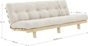 Divano in velluto a coste bianco 200 cm Lean - Karup Design
