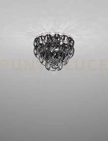 Giogali lampadadario a soffitto 40 nero e cromo lucido 2 luci attac...