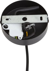 Hanglamp zwart met bruine papieren touw kap 50/50/25 - Combi 1