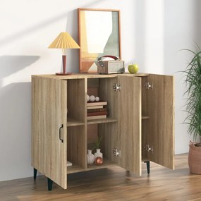 Credenza Rovere Sonoma 90x34x80 cm in Legno Multistrato