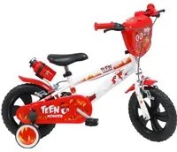 Bicicletta per Bambino 12 2 Freni Gomme in EVA Teen Monster Bianca/Rossa