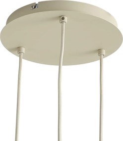 Lampada a sospensione scandinava beige con vetro bianco rotondo a 3 luci - Wisp