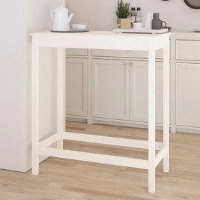 Tavolo da bar bianco 100x50x110 cm in legno massello di pino