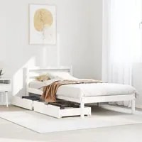 Letto senza Materasso Bianco 90x200 cm Legno Massello di Pino 3301535