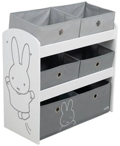 Organizer per giochi da bambino bianco/grigio 63,5x29,5x60 cm Miffy – Roba