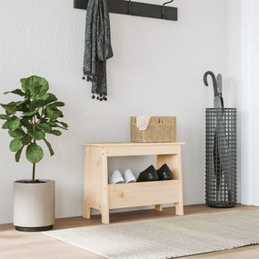 Panca Da Ingresso 60x28x45 Cm İn Legno Massello Di Pino /